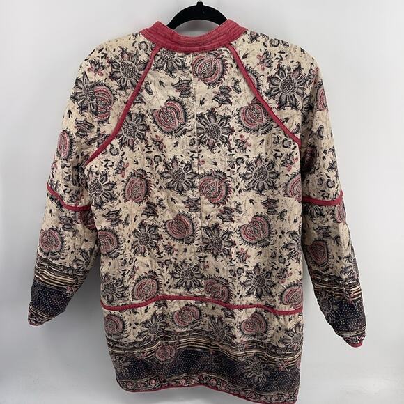 Free People Belario reversible paisley denim full zip midi length jacket - Picture 8 of 9